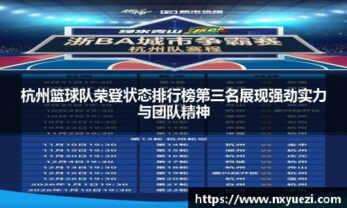 杭州篮球队荣登状态排行榜第三名展现强劲实力与团队精神